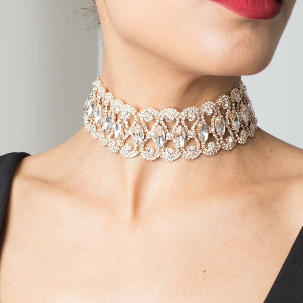 NEW Rhinestone Choker Necklace Victorian Bohemian